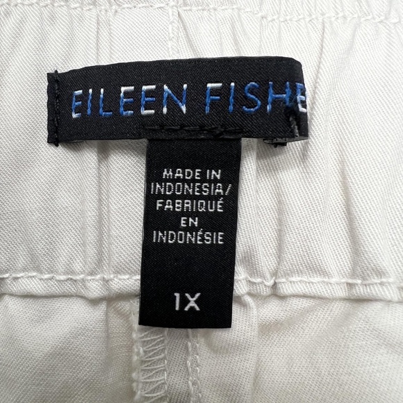 Eileen Fisher Pants 1X Light Gray Wide Leg Elastic Waist Side Zip Organic Cotton - Picture 6 of 13